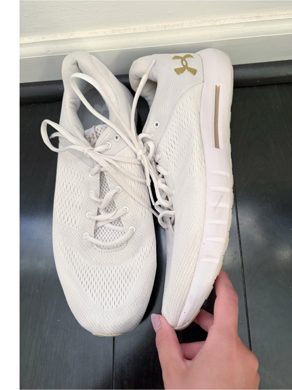 Under Armour White Mesh Micro G Mens Sneakers